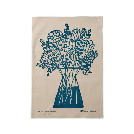 Springtime Tea Towel in Midnight