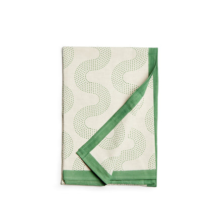 Squiggle Dot Tablecloth in Basil