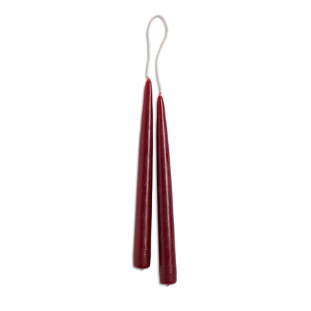 9" Taper Candle Set in Wine Red