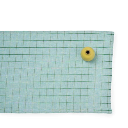 Windowpane Runner in Powder Blue and Apple Green