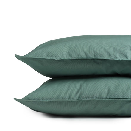 Percale Cotton Pillowcase in Jade Green (Set of 2)