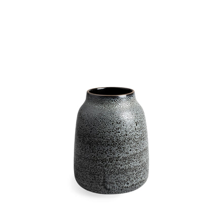 Wide Vase in Fog and Gloss Black
