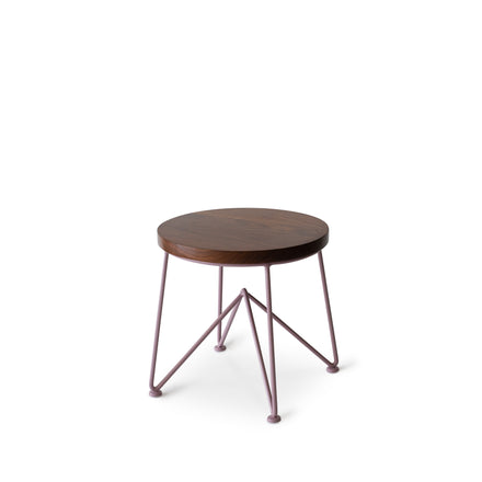 Walnut Stool with Mauve Base