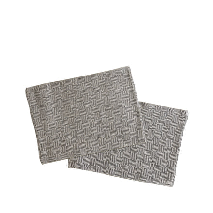 Linen Rutig Strandrag Placemats in Graphite (Set of 2)