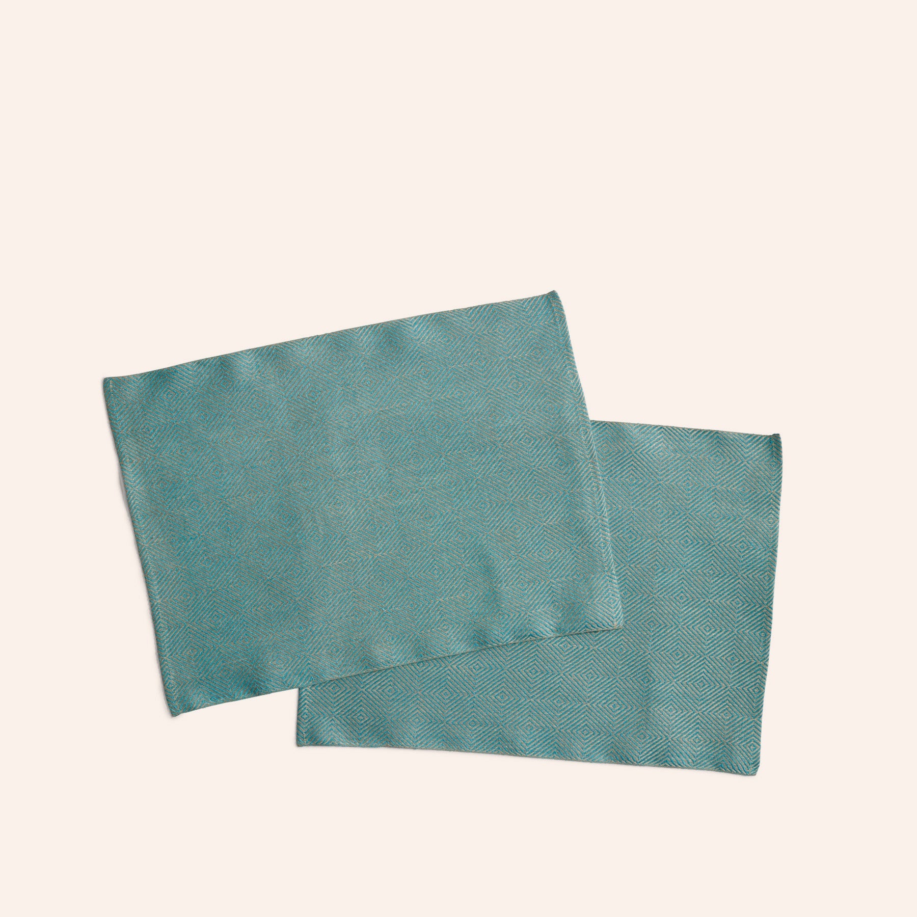 Rutig Strandrag Placemats in Turquoise/Unbleached (Set of 2)
