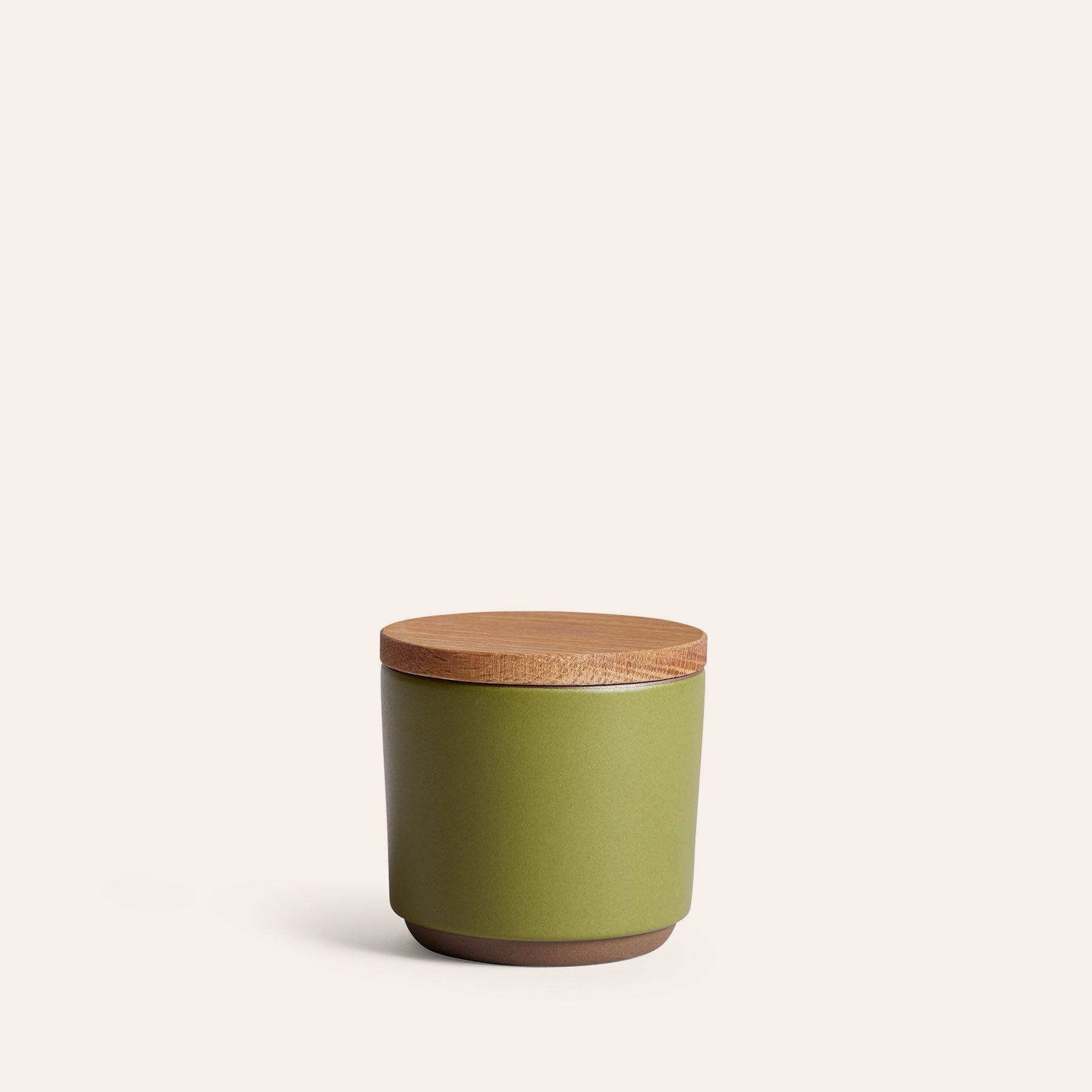 Container with Wooden Lid in Tomatillo