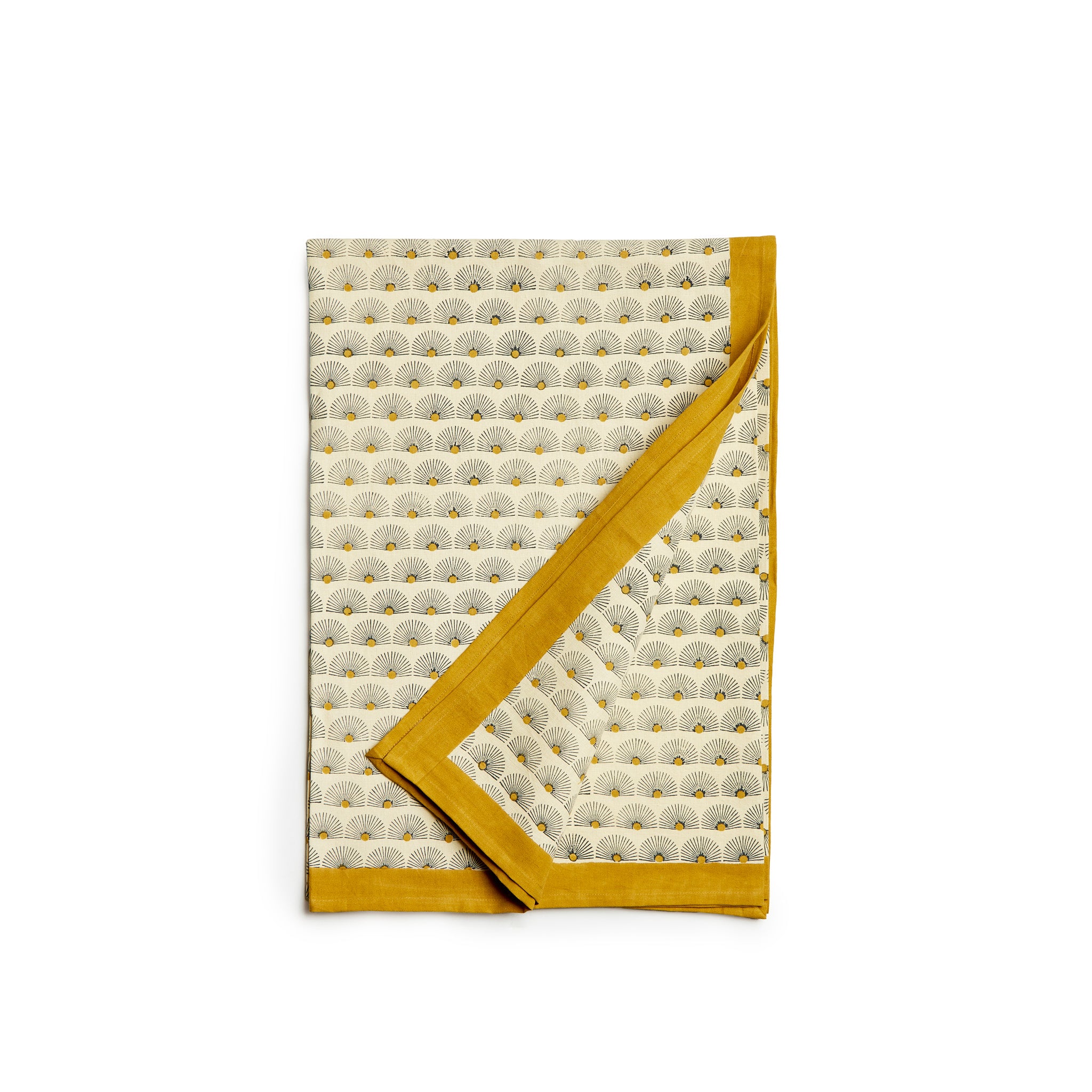 Peacock Tablecloth in Ochre Zoom Image 1