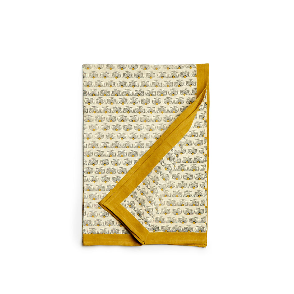 Peacock Tablecloth in Ochre Image 1