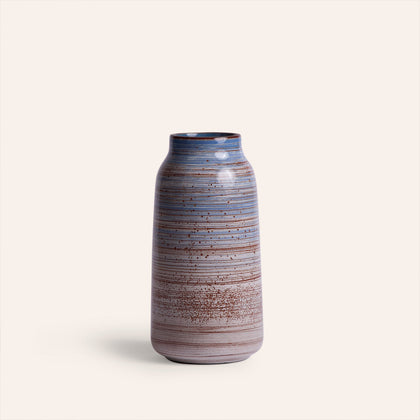 Tall Vase in Wire-Combed Opal Pacific / Buckwheat / Brick