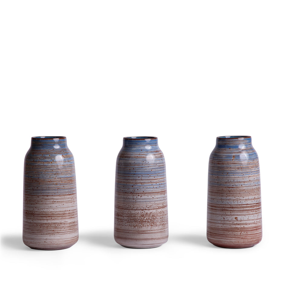 Tall Vase in Wire-Combed Opal Pacific / Buckwheat / Brick Image 2