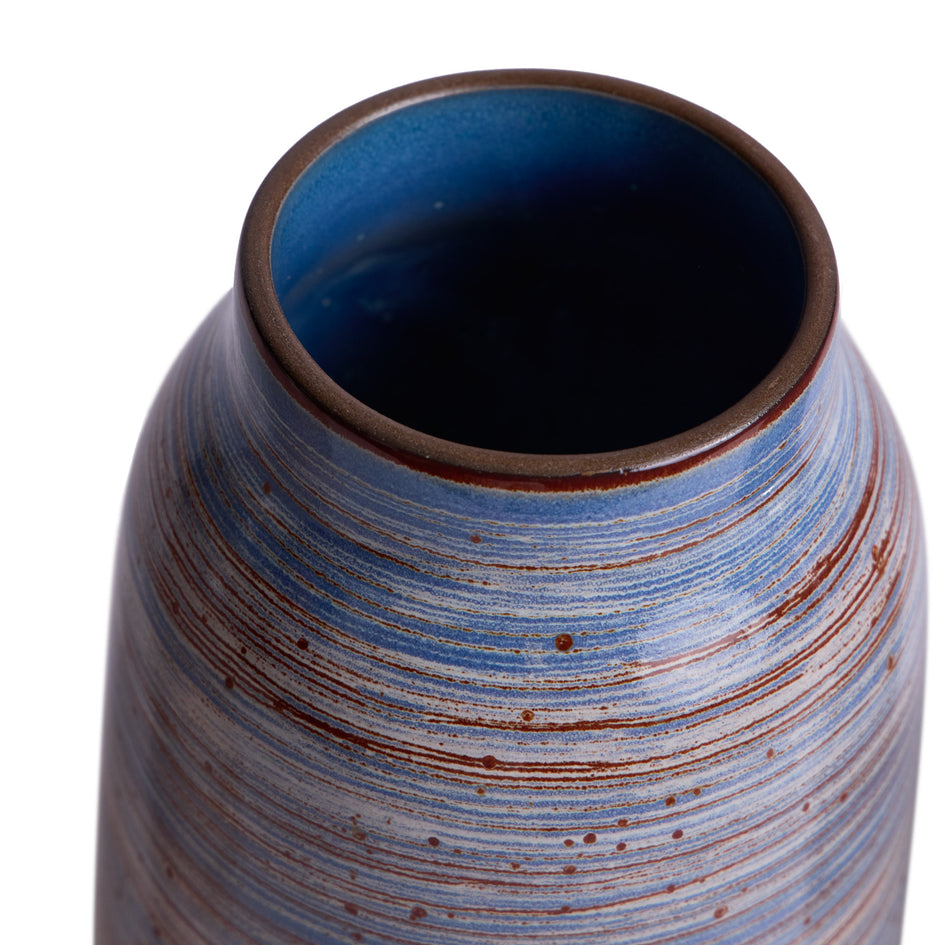 Tall Vase in Wire-Combed Opal Pacific / Buckwheat / Brick Image 4