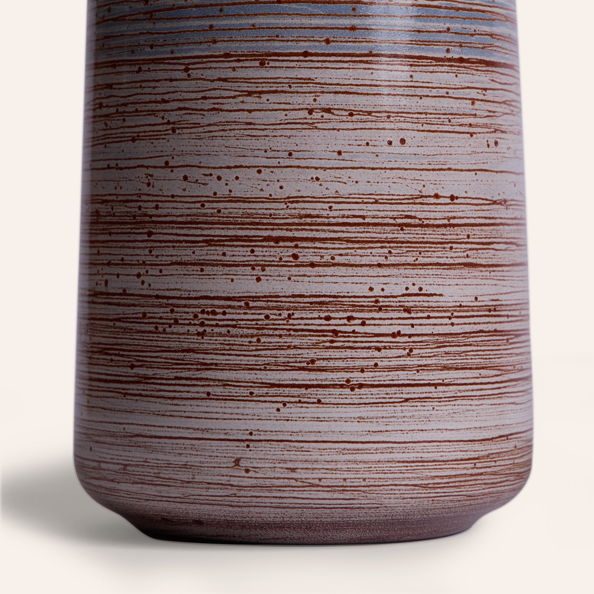 Tall Vase in Wire-Combed Opal Pacific / Buckwheat / Brick