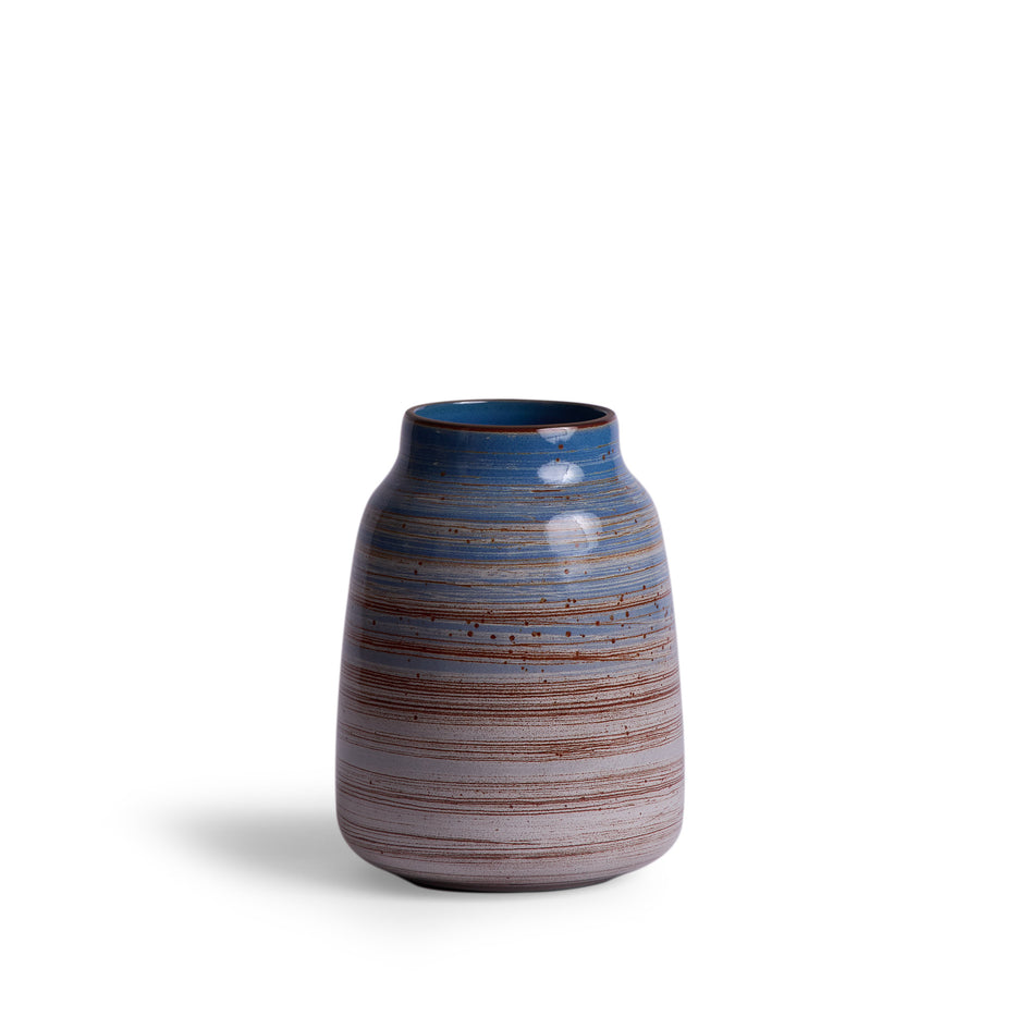 Wide Vase in Wire-Combed Opal Pacific / Buckwheat / Brick Image 1