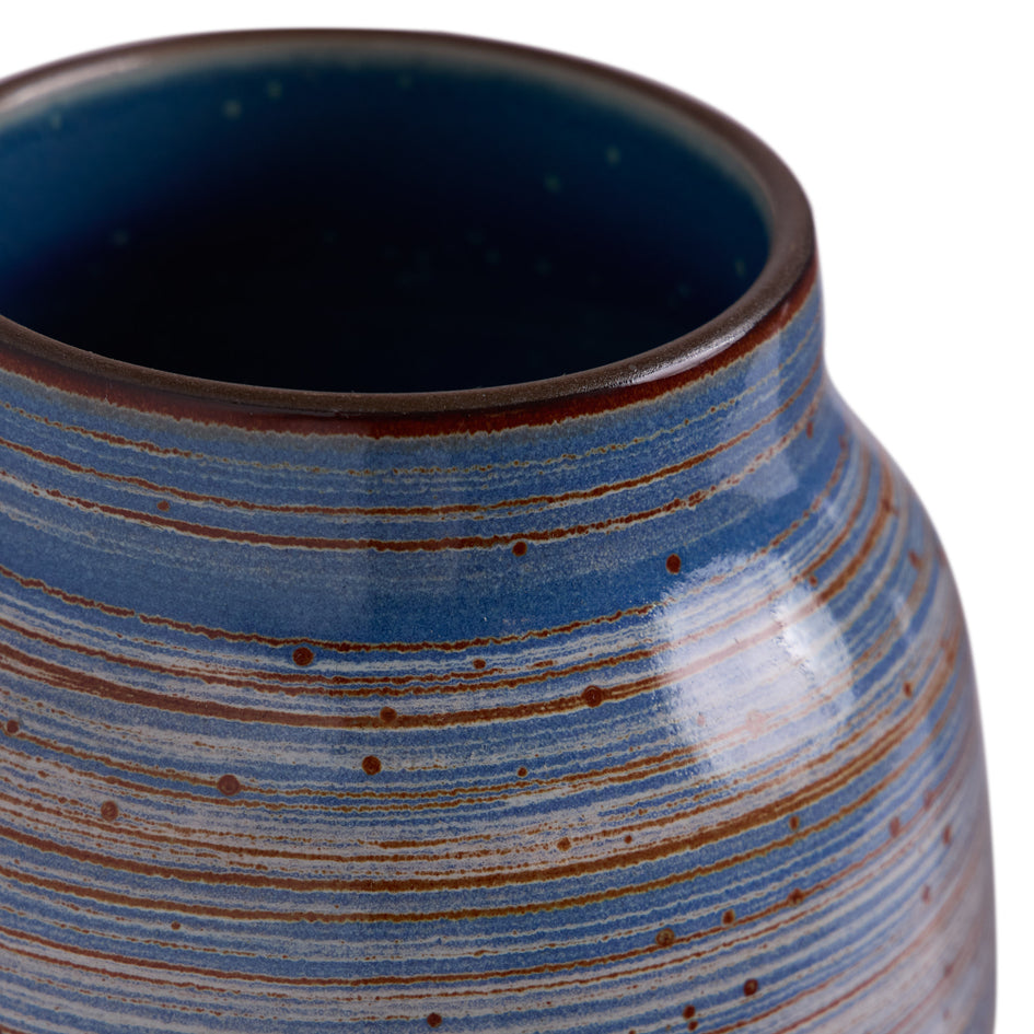 Wide Vase in Wire-Combed Opal Pacific / Buckwheat / Brick Image 2