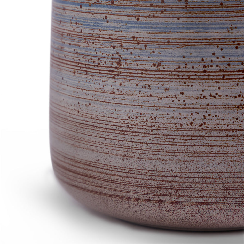 Wide Vase in Wire-Combed Opal Pacific / Buckwheat / Brick Image 3