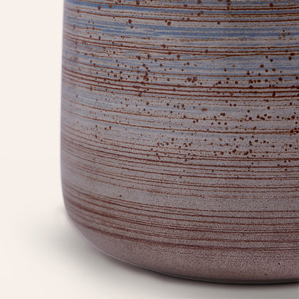 Wide Vase in Wire-Combed Opal Pacific / Buckwheat / Brick