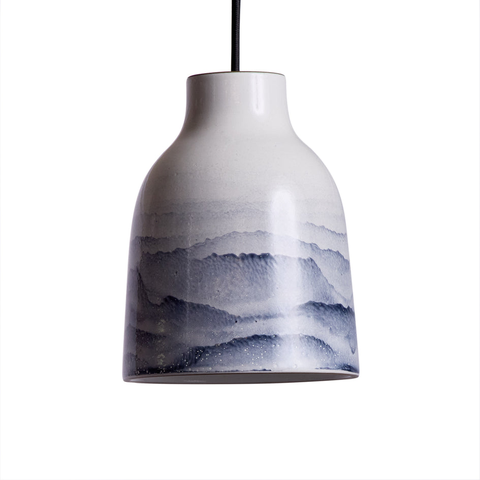 Bloom Pendant in Midnight and Opaque White Watercolor Image 2