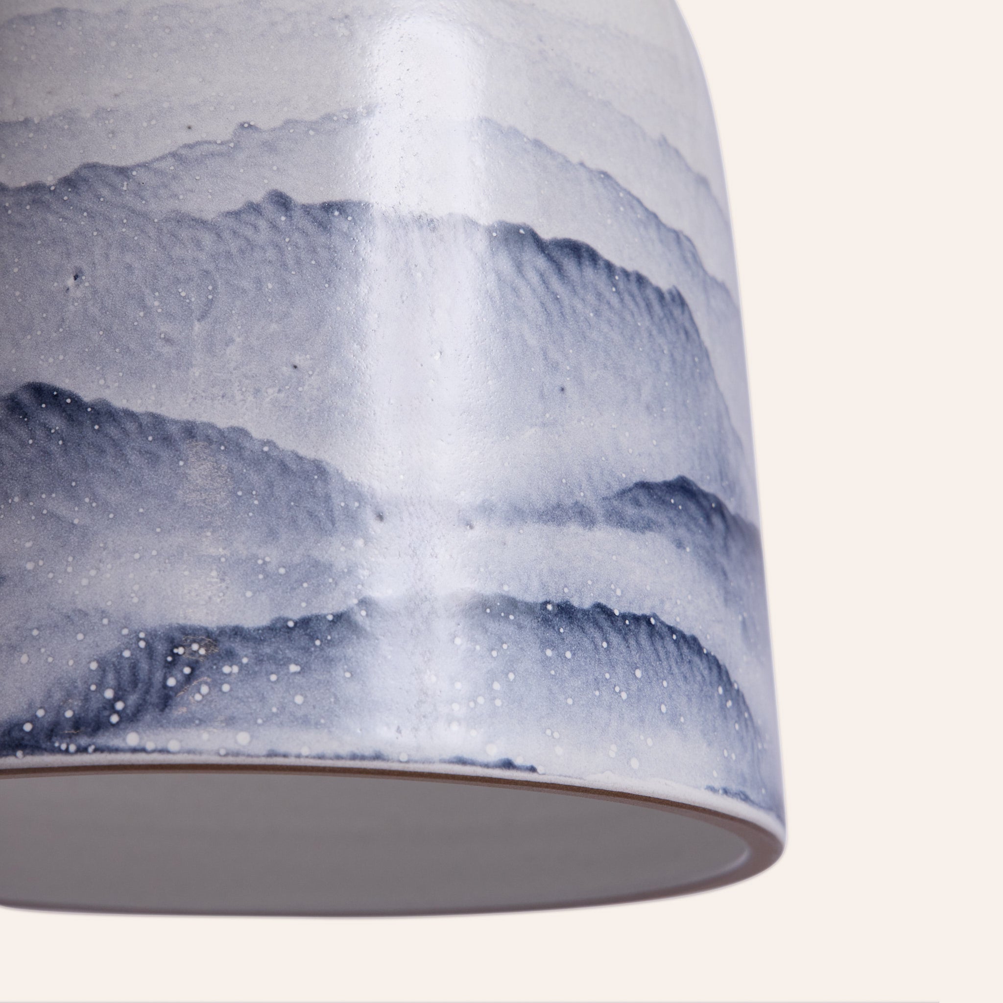 Bloom Pendant in Midnight and Opaque White Watercolor