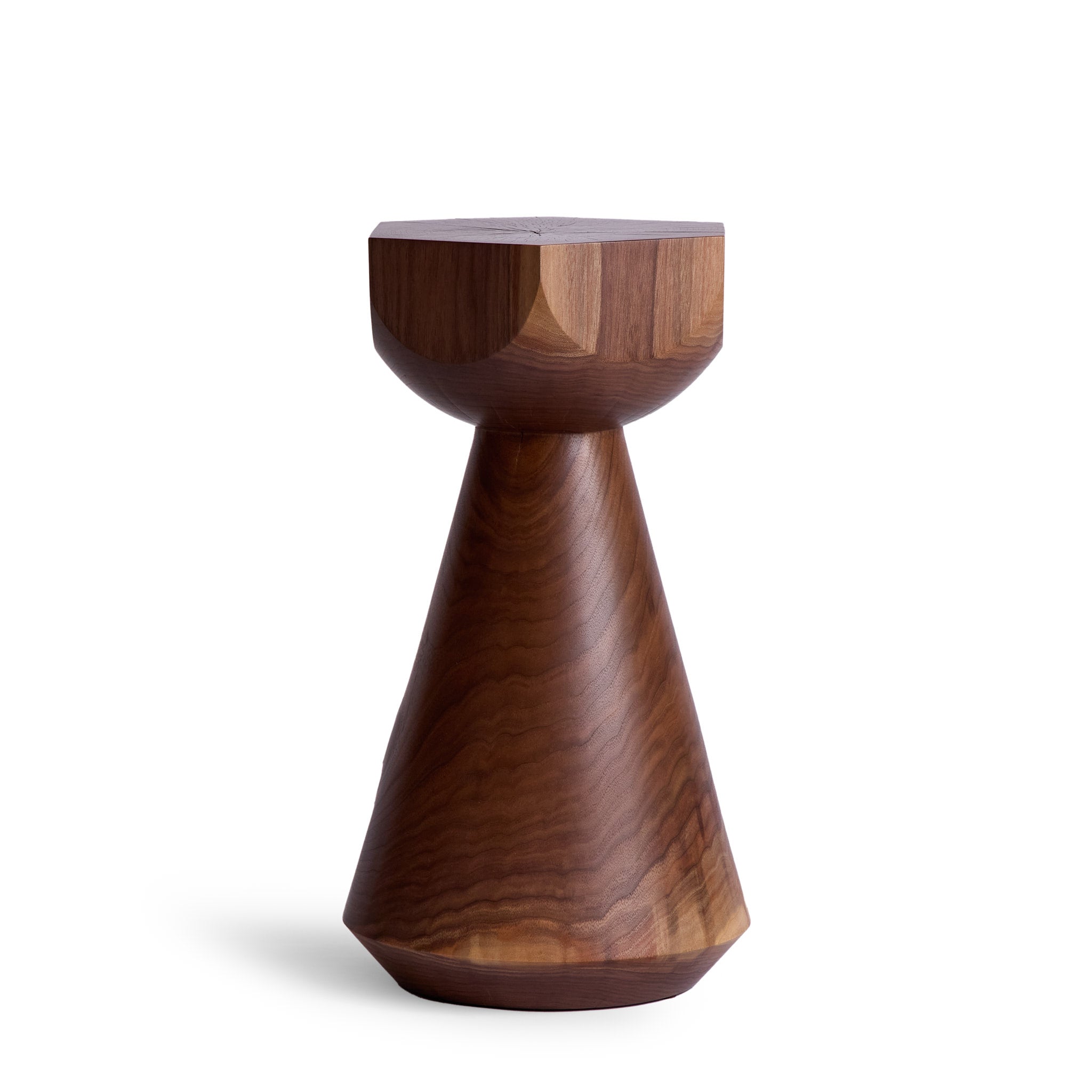 #5 6-Sided Facet Pedestal in Walnut Zoom Image 1