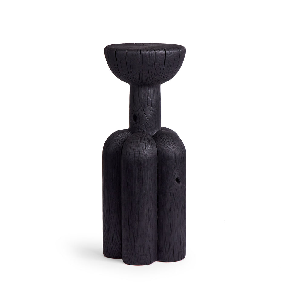 #6 Lobed Pedestal in Charred Oak Image 1