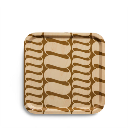 Tilde Pattern Square Tray in Turmeric