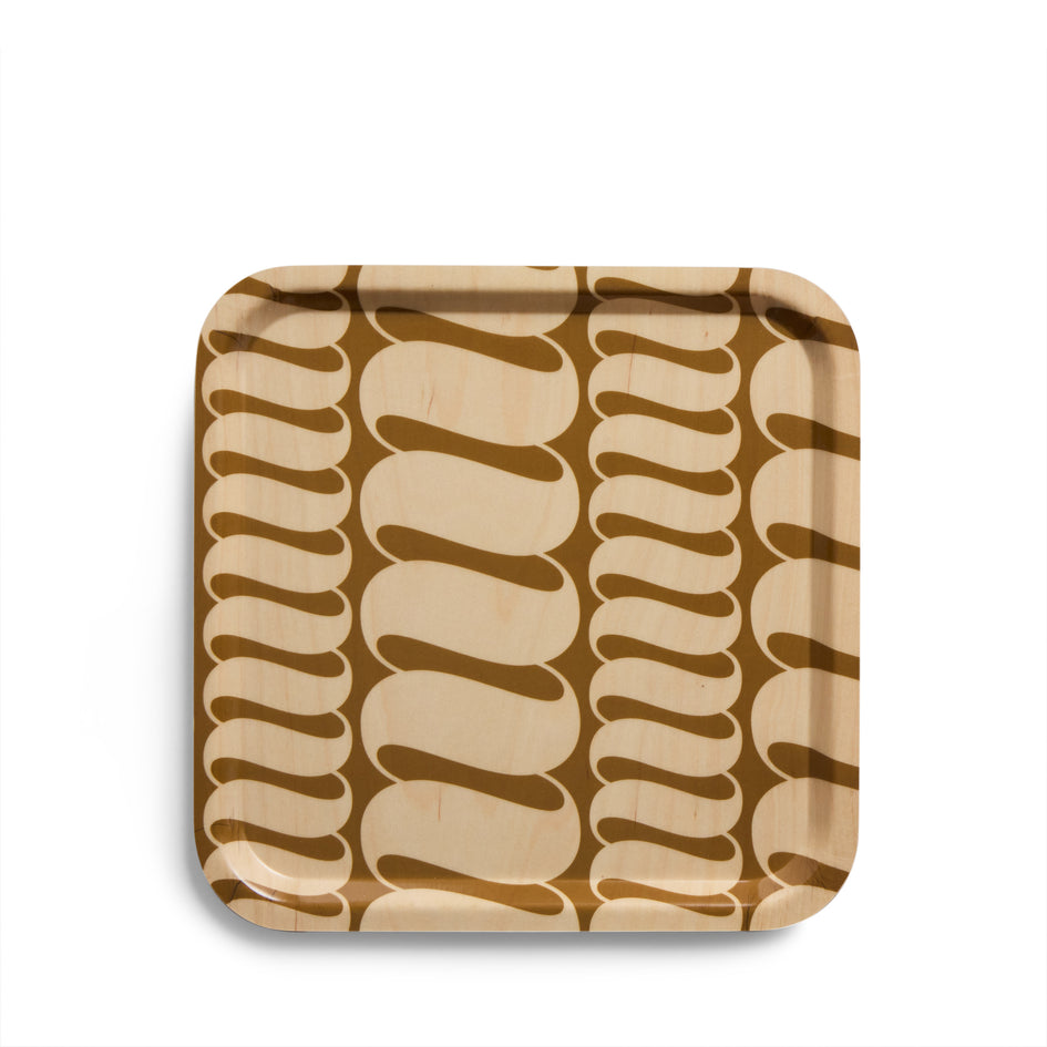 Tilde Pattern Square Tray in Turmeric Image 1