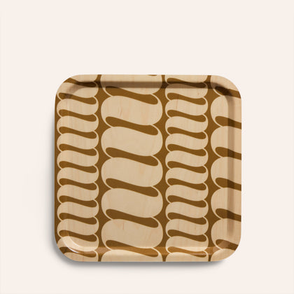 Tilde Pattern Square Tray in Turmeric