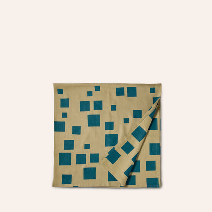 Casa Pattern Square Table Topper in Peacock & Seaweed