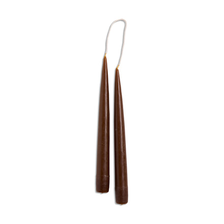 9" Taper Candle Set in Chocolate