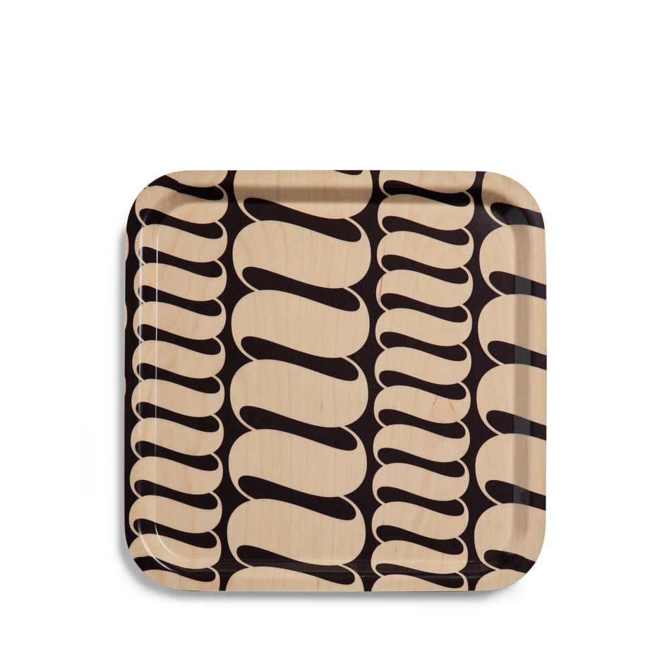 Tilde Pattern Square Tray in Taproot Image 1