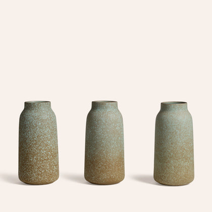 Tall Vase in White Pumice / Turmeric / Soapstone