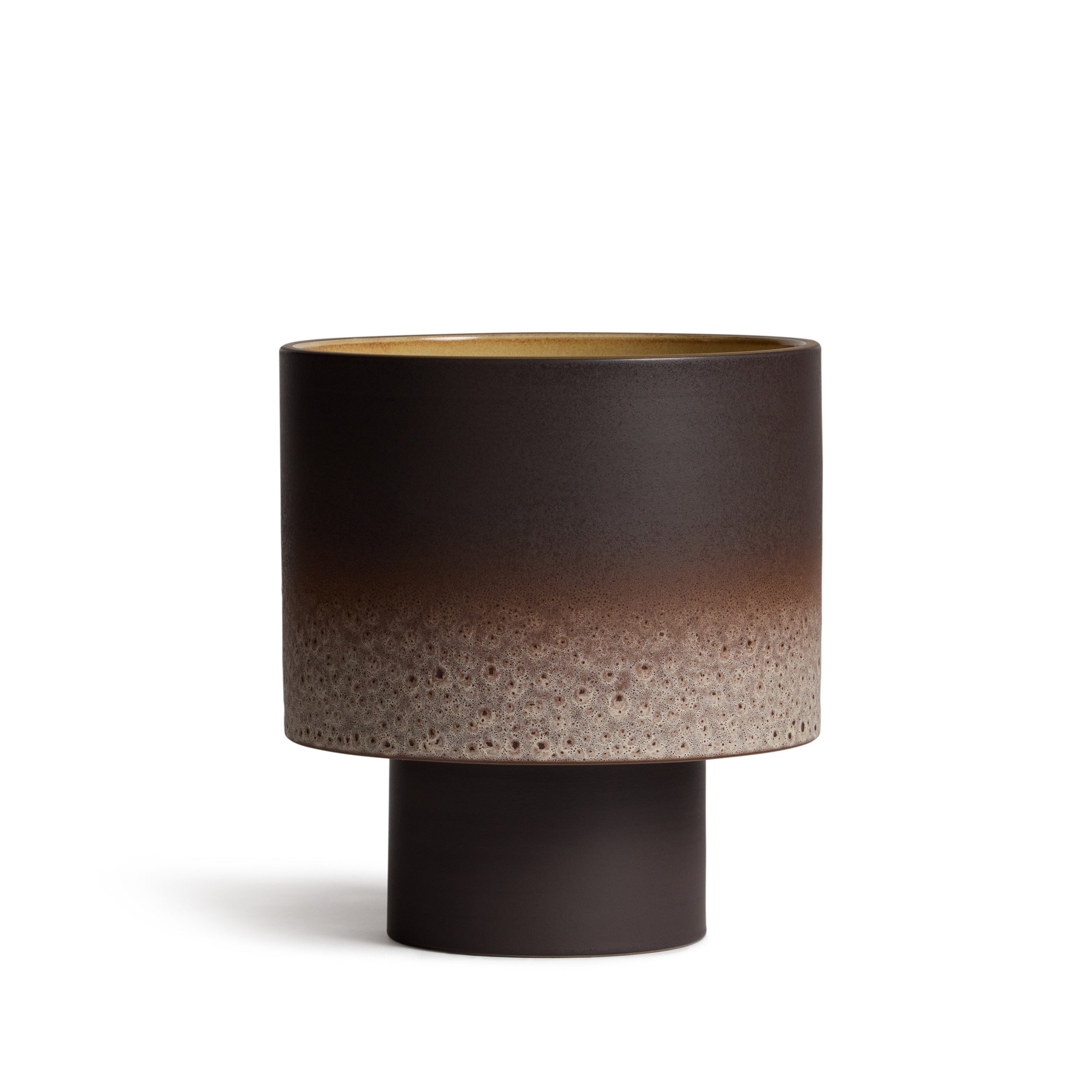Stack Table Lamp Wide in Vanilla Bean and Matte Brown Zoom Image 1