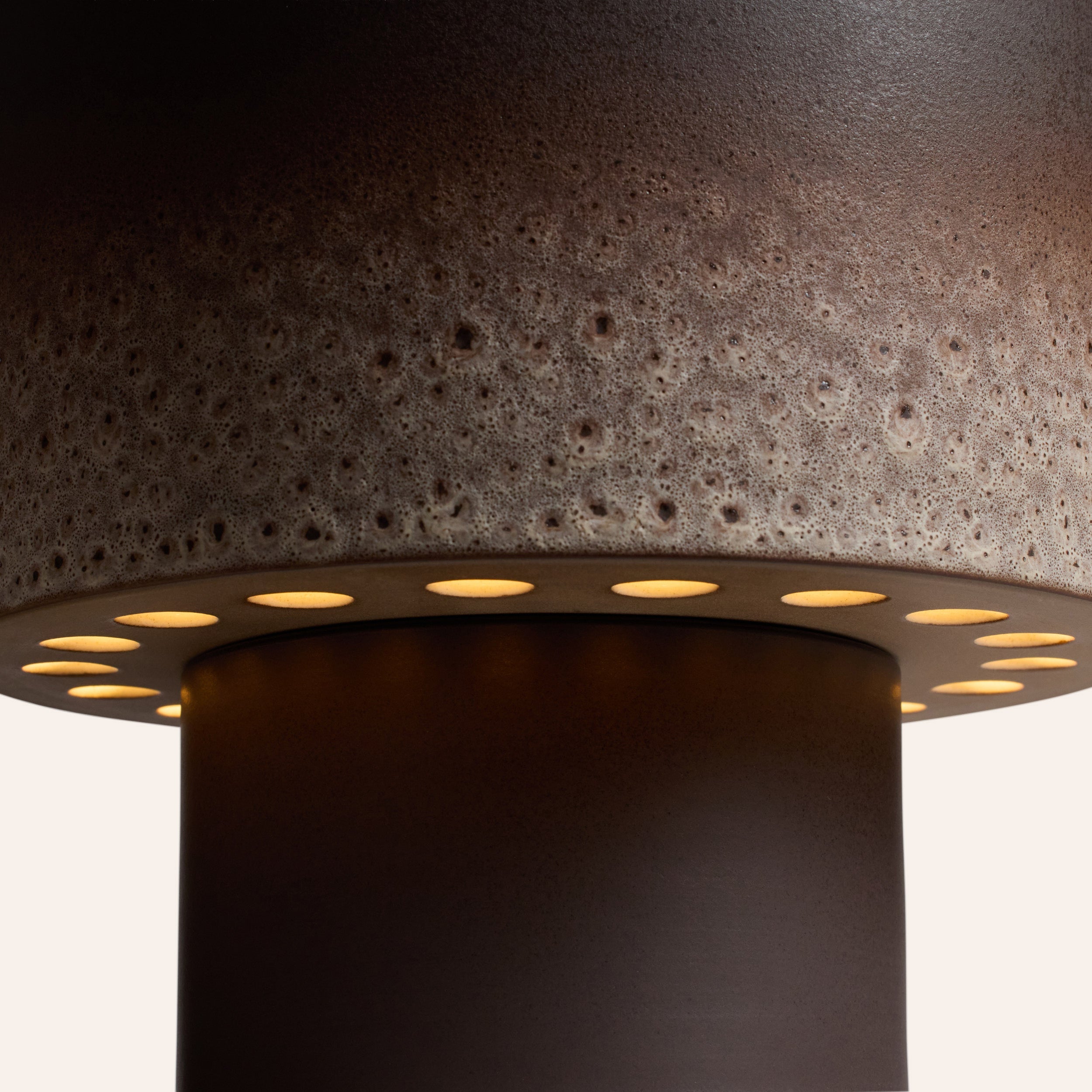 Stack Table Lamp Wide in Vanilla Bean and Matte Brown