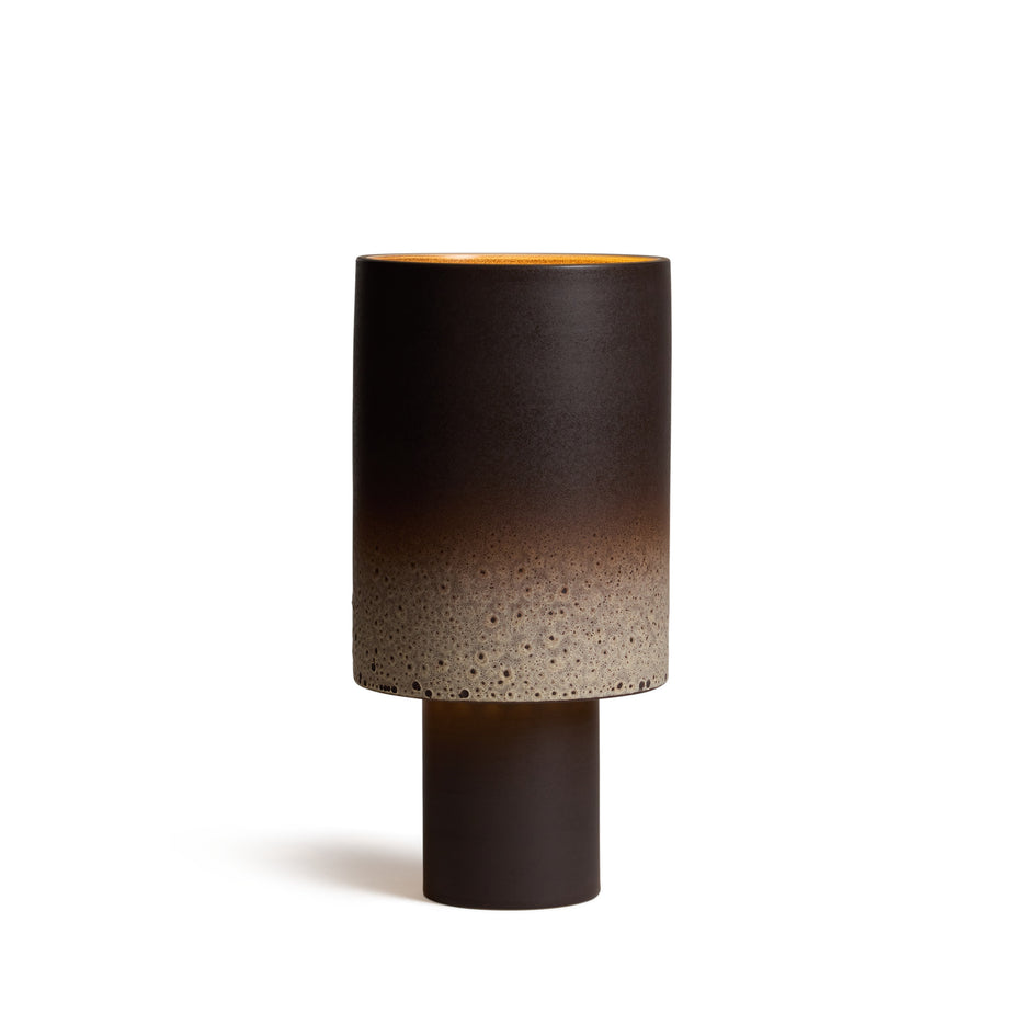 Stack Table Lamp Tall in Vanilla Bean and Matte Brown Image 1