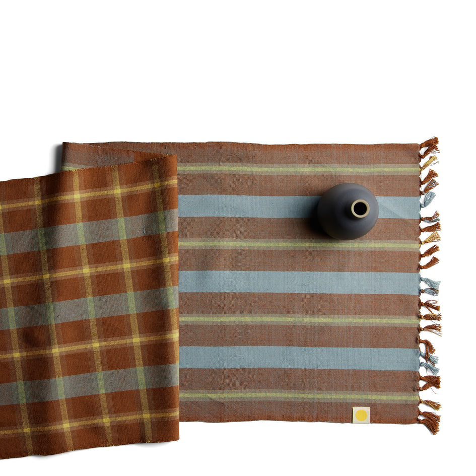 Bonnie Plaid Table Runner in Luna Image 2