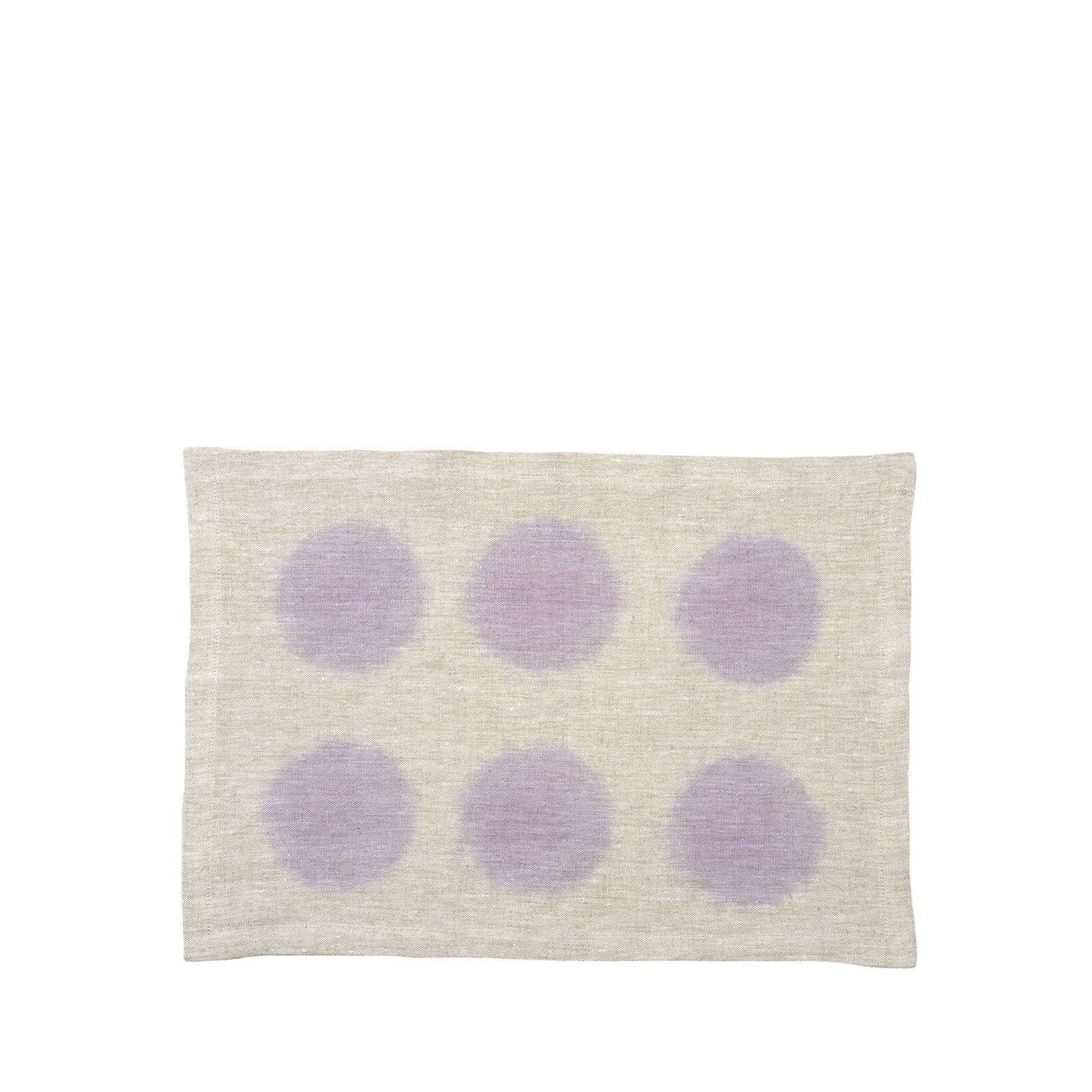 Hand-Painted Linen Circle Placemat in Dusk Zoom Image 1