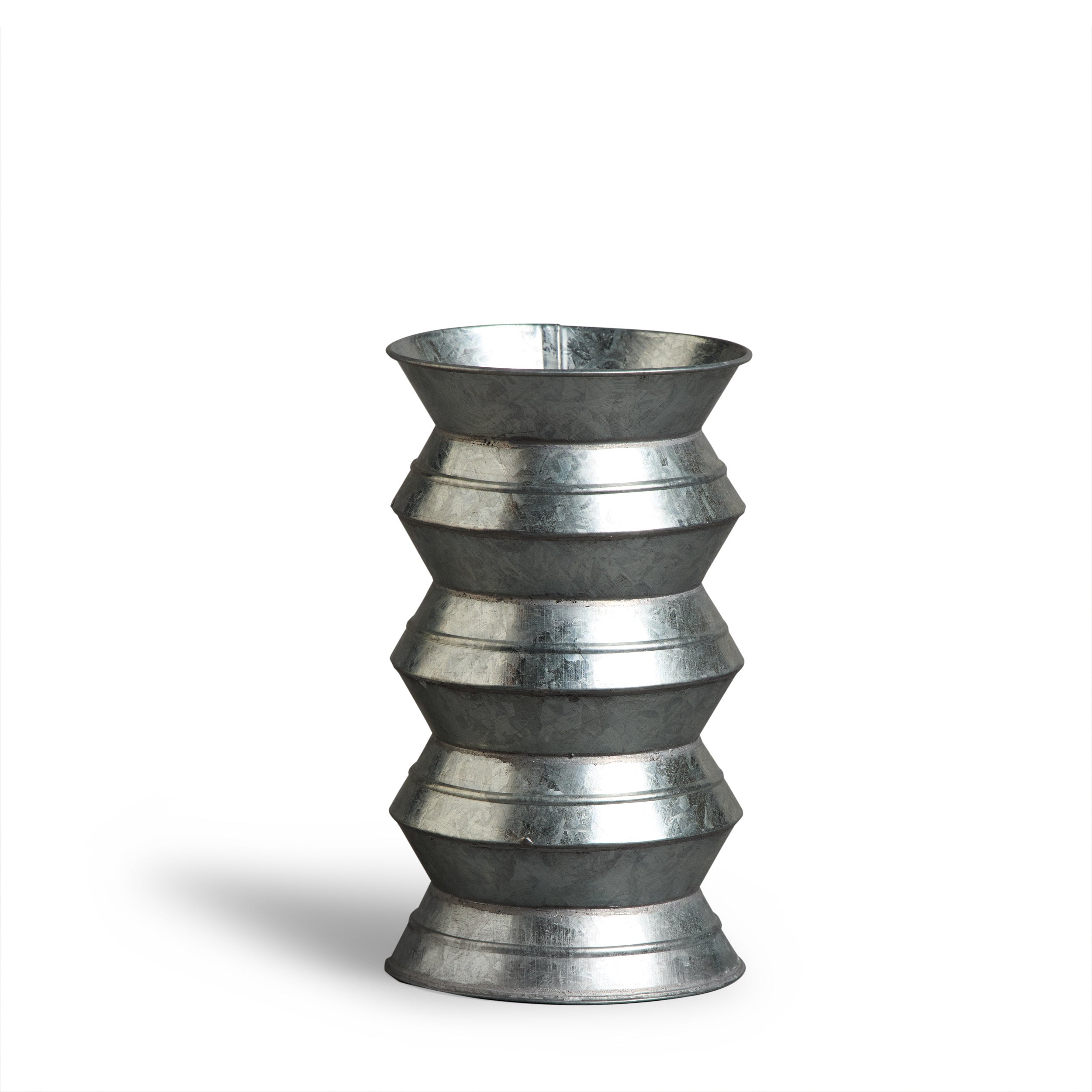 Zigzag Vase in Galvanized Steel Zoom Image 1