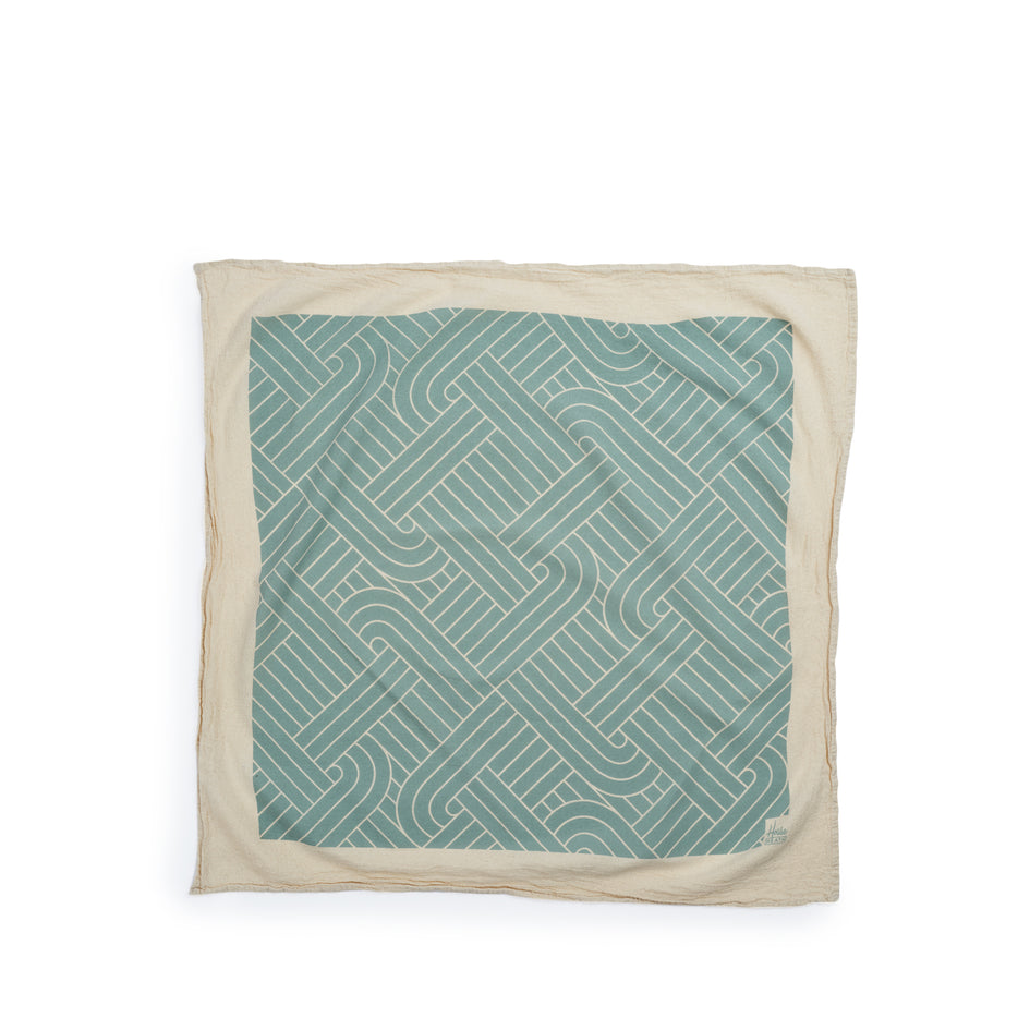 Chalet H Weave Tea Towels in Natural, Tomato, and Myrtle Green (Set of 3) Image 4