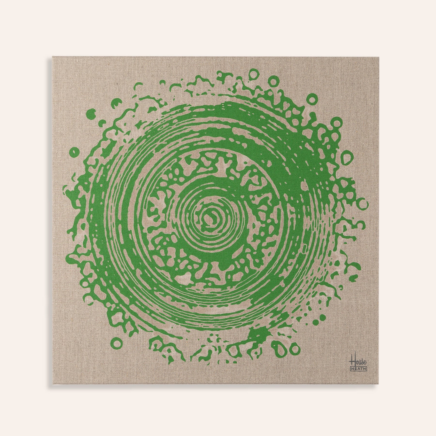 Vintage Tile Stretched Canvas Print in Evergreen
