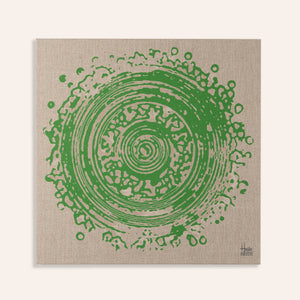 Vintage Tile Stretched Canvas Print in Evergreen