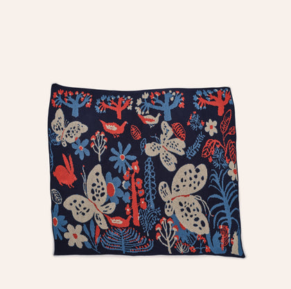 Kids Butterfly Blanket in Navy