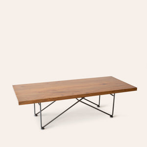 Texas Pecan Coffee Table with Natural Steel Base