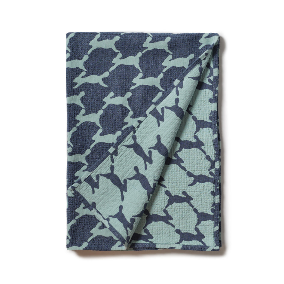 Small Run Run Run Summer Blanket in Navy Image 1