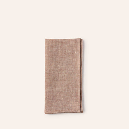 Linen Hopsack Napkins in Mattone Red (Set of 2)