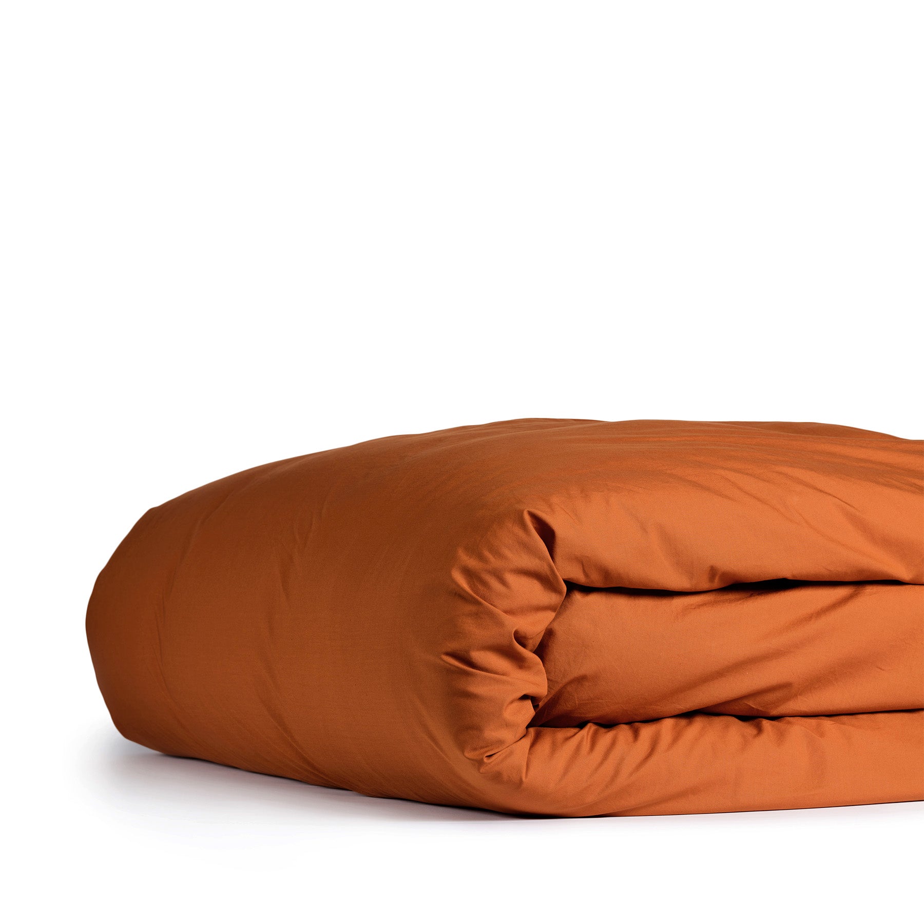 Percale Cotton Duvet Cover in Coccio Brown Zoom Image 2