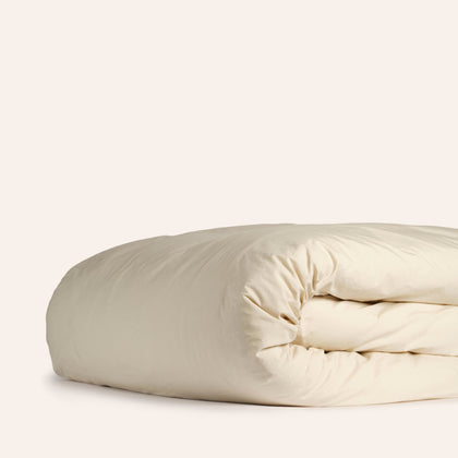 Percale Cotton Duvet Cover in Isabela Beige