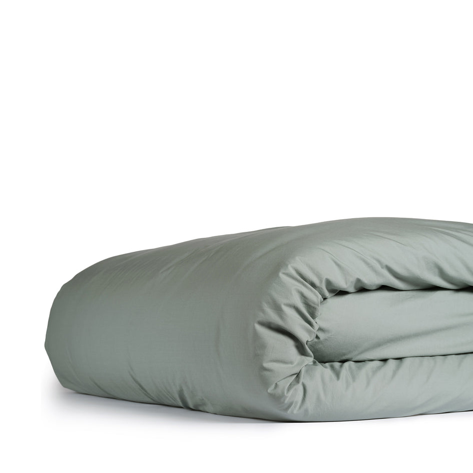 Percale Cotton Duvet Cover in Ash Gray Image 1