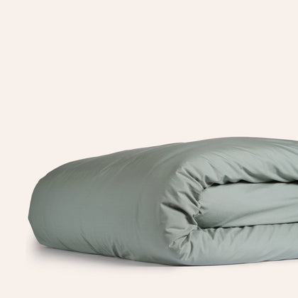 Percale Cotton Duvet Cover in Ash Gray