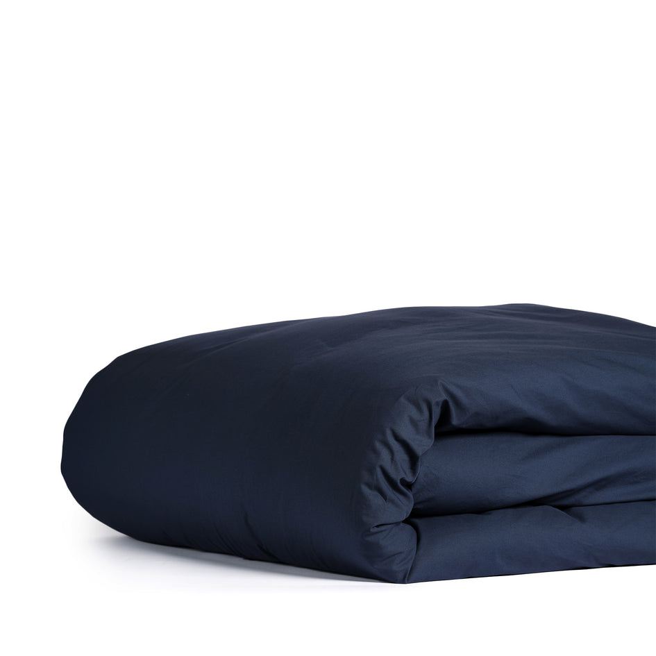 Percale Cotton Duvet Cover in Distant Blue Image 1