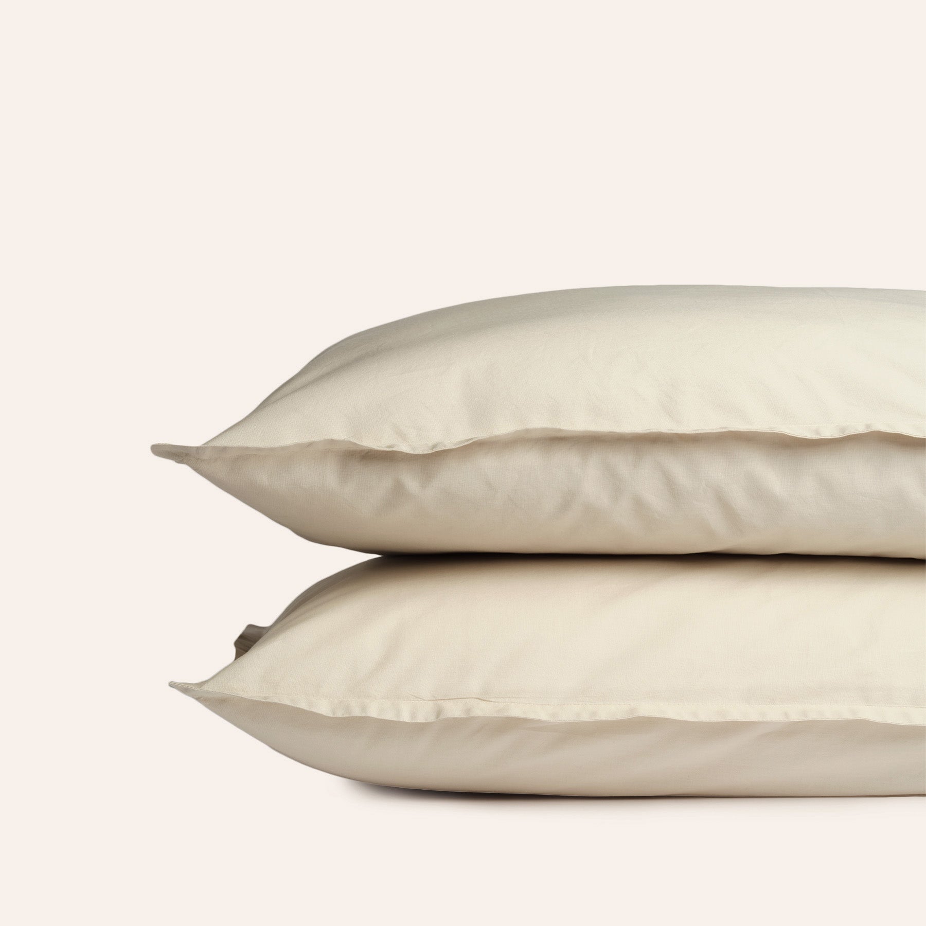 Percale Cotton Pillowcase in Isabela Beige (Set of 2)